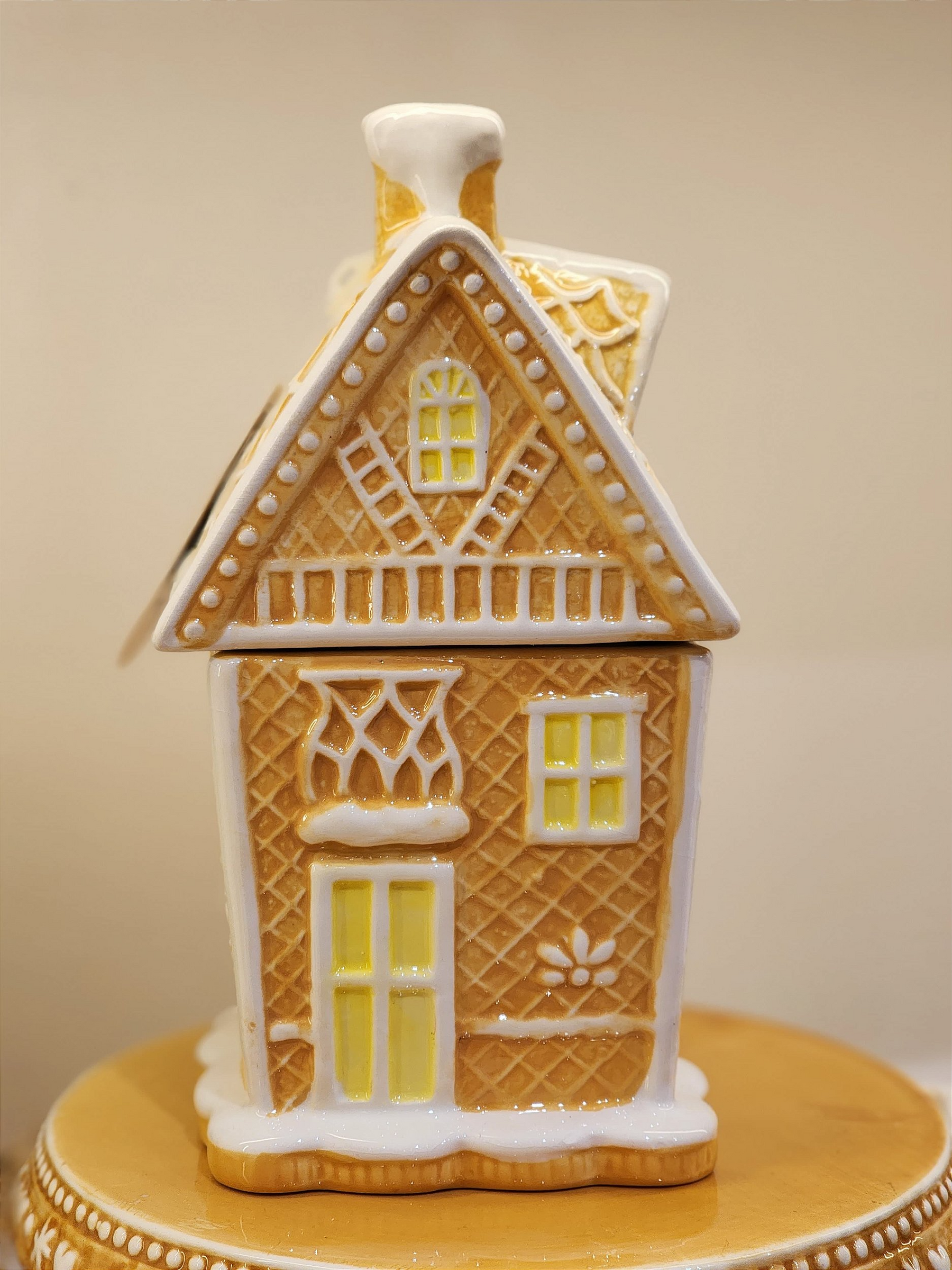 Pote decorativo casa natalina 23cm