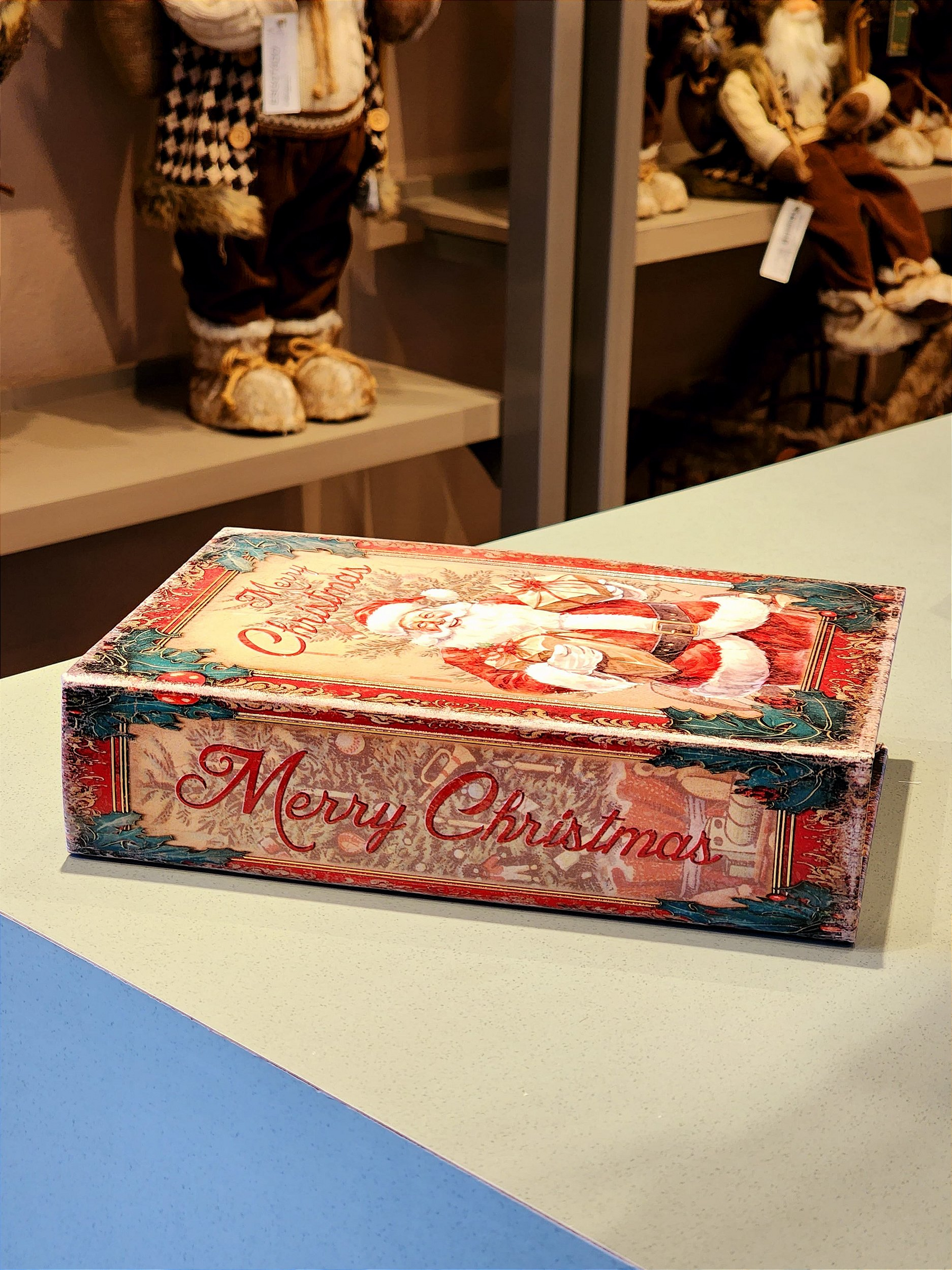 Livro Caixa decorativo Merry Christmas Noel 27cm