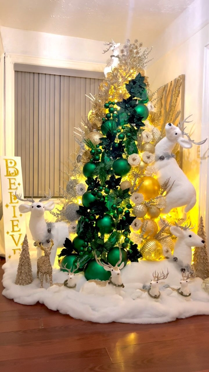 Árvore Believe Verde & Dourado Polar 2,00m