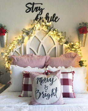 Guirlanda King Flock® de 9' x 12" com luzes LED (operada por bateria)