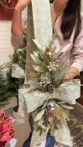 Escapulário de Natal Verde Claro 2,10x36cm Prata Envelhecido