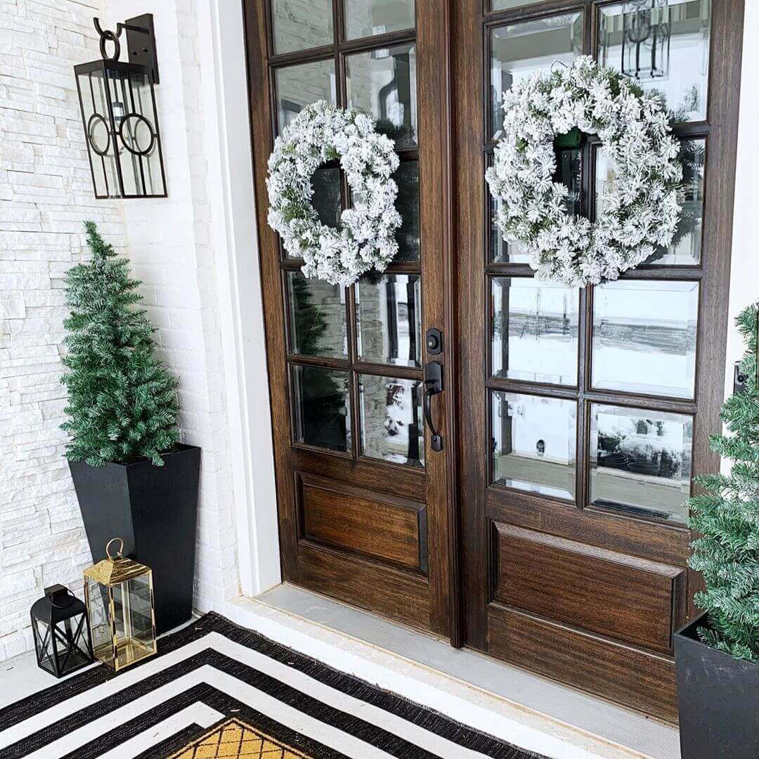 Guirlanda King Flock® de 36" com luzes LED brancas quentes (acionadas por tomada)