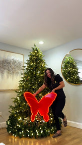 Árvore Clássica Verde Premium com Borboleta e  Iluminação LED 1,80m