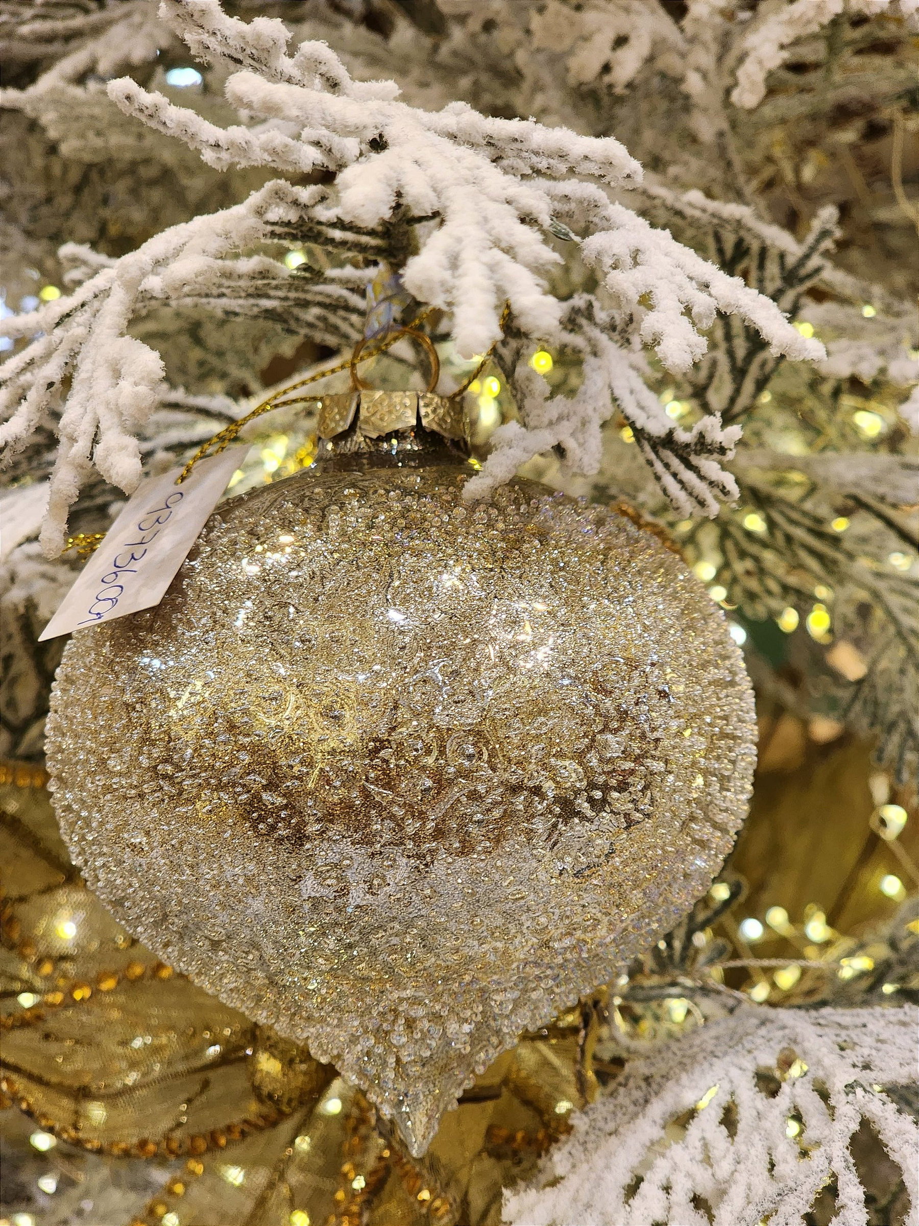 Pendente ornamento de vidro champanhe 10cm