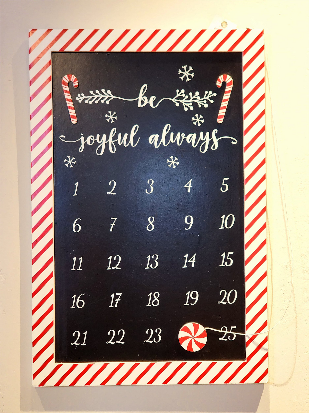 Quadro decorativo dias para o natal 45cm