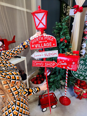 Placa com lanterna decorativa com led