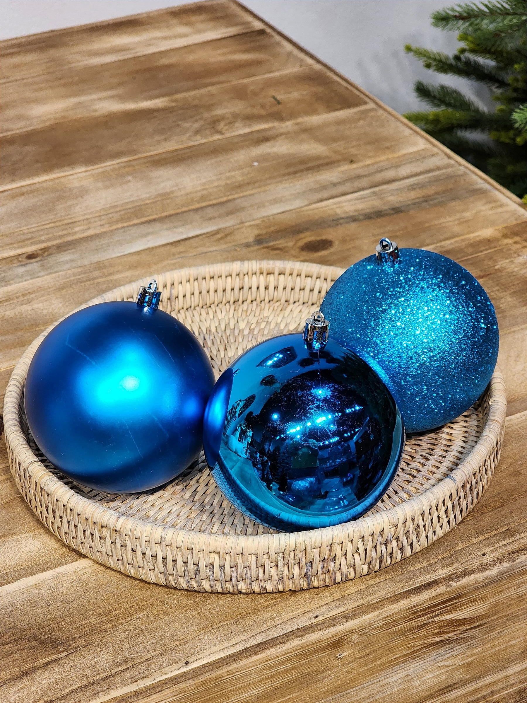 Bola Tradicional Azul Turquesa 10cm 3 unidades