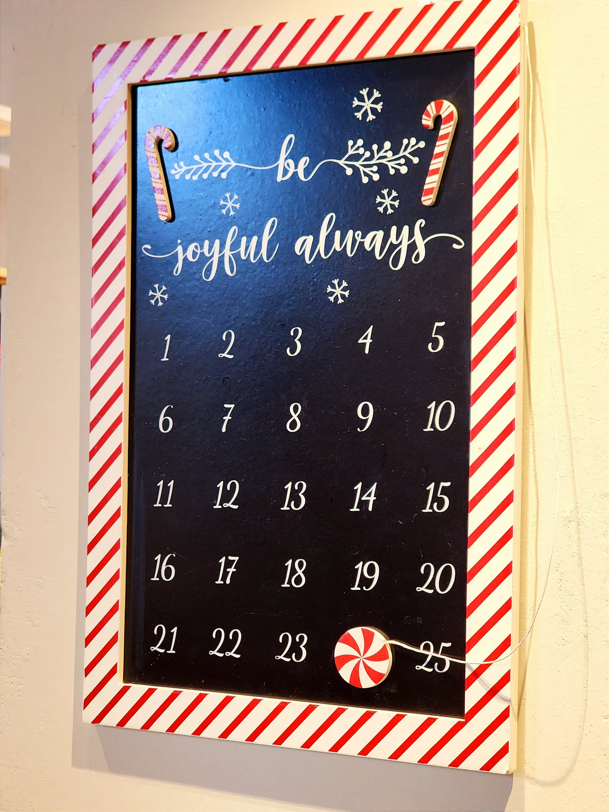 Quadro decorativo dias para o natal 45cm