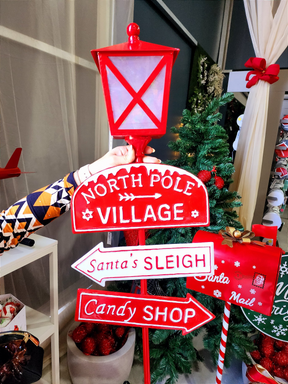 Placa com lanterna decorativa com led