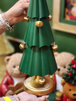 Arvore metal decorativa verde e dourada 48,5cm