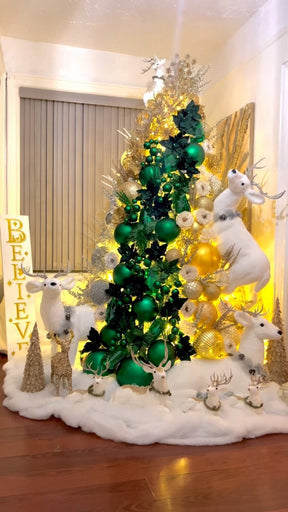 Árvore Believe Verde & Dourado Polar 2,00m