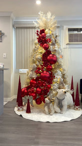 Árvore Polar Luxo Dourado & Rubi 1,50m