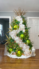 Árvore Esmeralda Luxo & Neve Dourada 1,50m