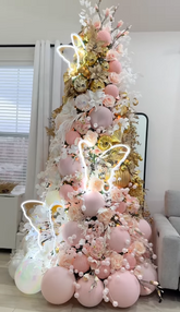 Árvore Encanto Rosa & Dourado Luxo 2,0m